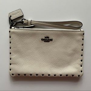 Coach Wristlet with Rivets in Chalk - Style 31794
